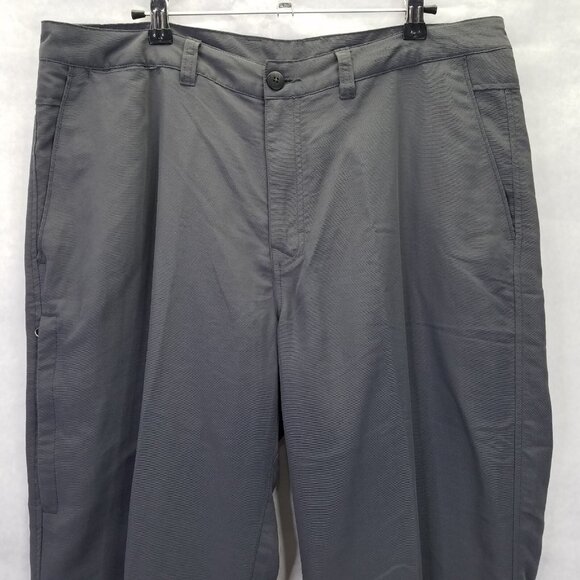 REI Adventures Pants Men's 36x32 Gray Cargo UPF 50+ Nylon Travel Hiking Outdoor - Picture 2 of 16